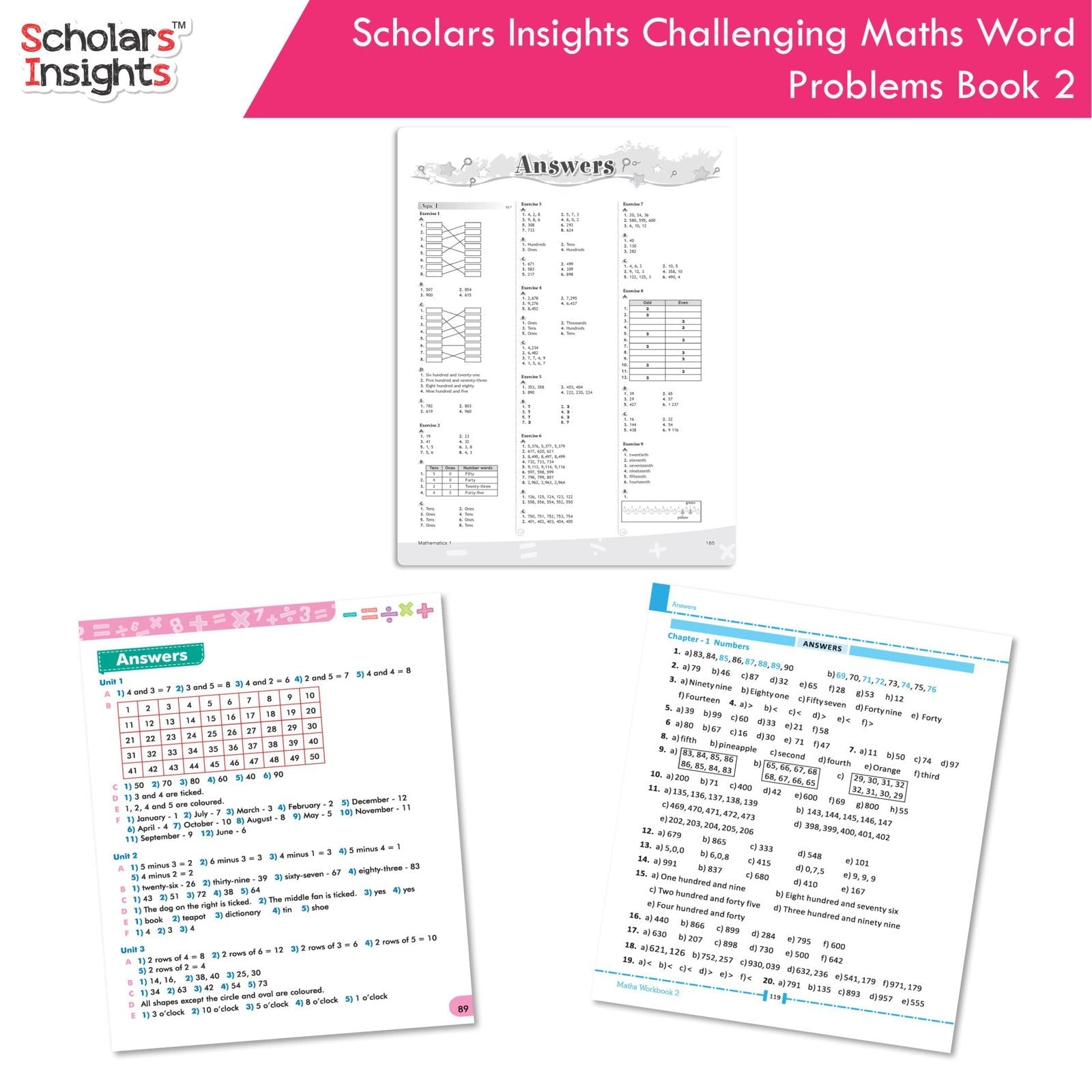 Scholars Insight Combo Set of Mathematics Workbooks For Grade 2| Set of 3| Problem Solving Book for Kids - Distacart