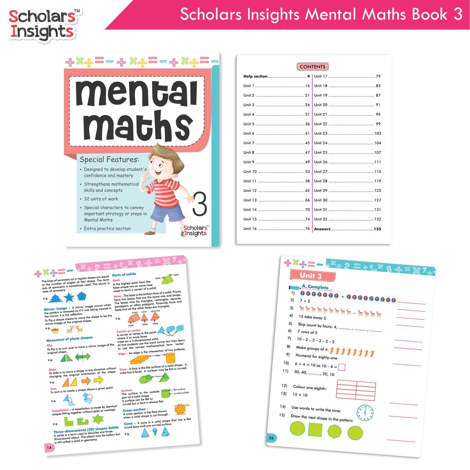 Scholars Insight Combo Set of Mathematics Workbooks For Grade 3| Set of 3| Problem Solving Book for Kids - Distacart