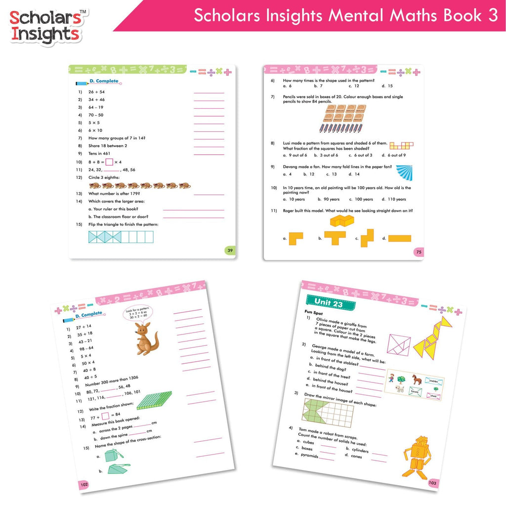 Scholars Insight Combo Set of Mathematics Workbooks For Grade 3| Set of 3| Problem Solving Book for Kids - Distacart
