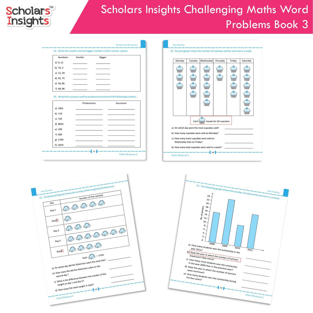 Scholars Insight Combo Set of Mathematics Workbooks For Grade 3| Set of 3| Problem Solving Book for Kids - Distacart
