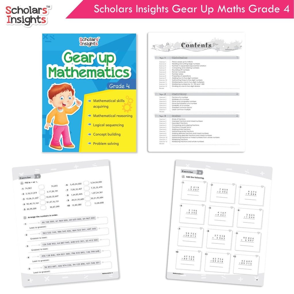 Scholars Insight Combo Set of Mathematics Workbooks For Grade 4| Set of 3| Problem Solving Book for Kids - Distacart