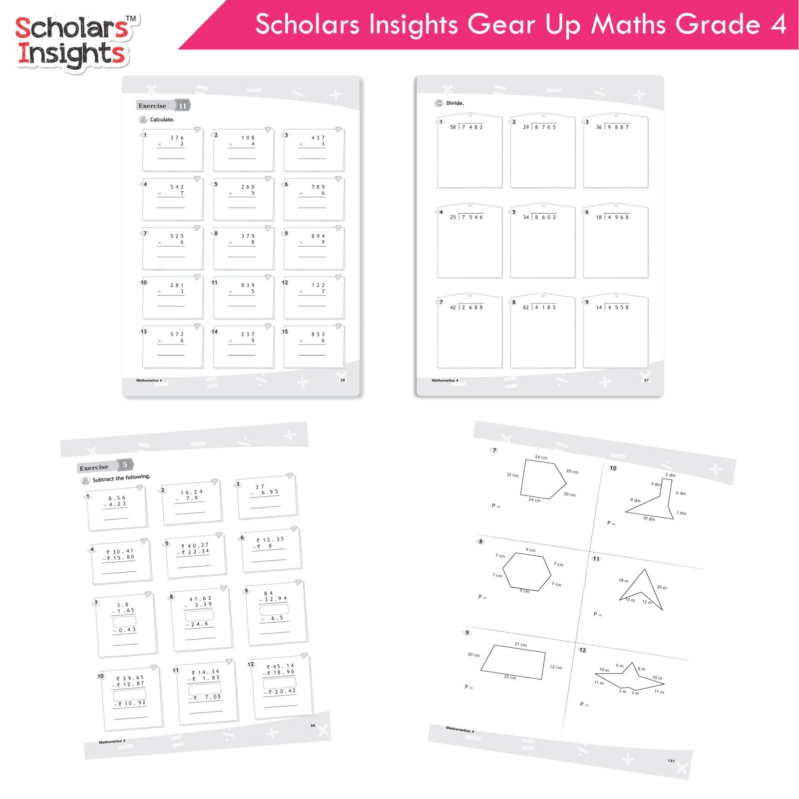 Scholars Insight Combo Set of Mathematics Workbooks For Grade 4| Set of 3| Problem Solving Book for Kids - Distacart