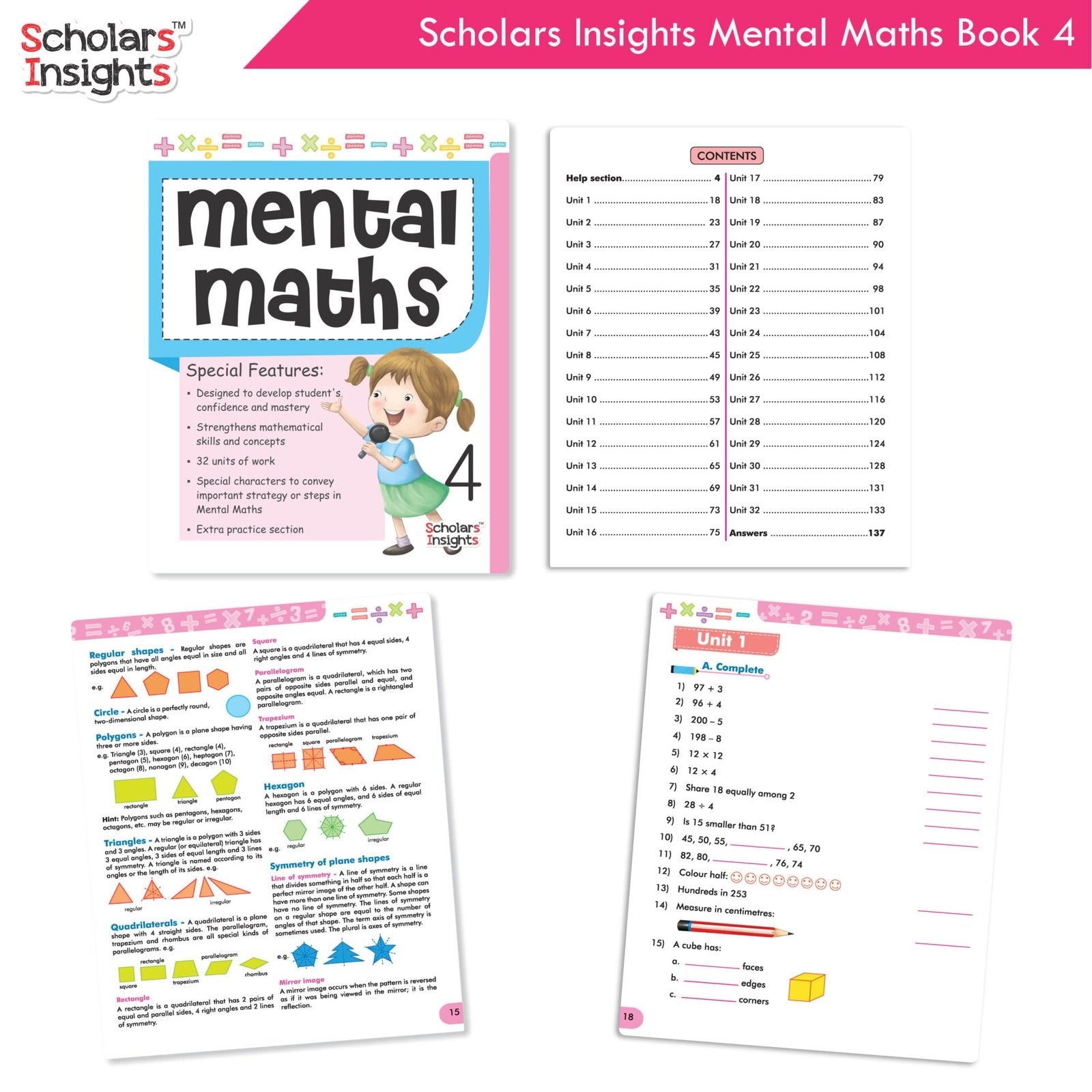 Scholars Insight Combo Set of Mathematics Workbooks For Grade 4| Set of 3| Problem Solving Book for Kids - Distacart