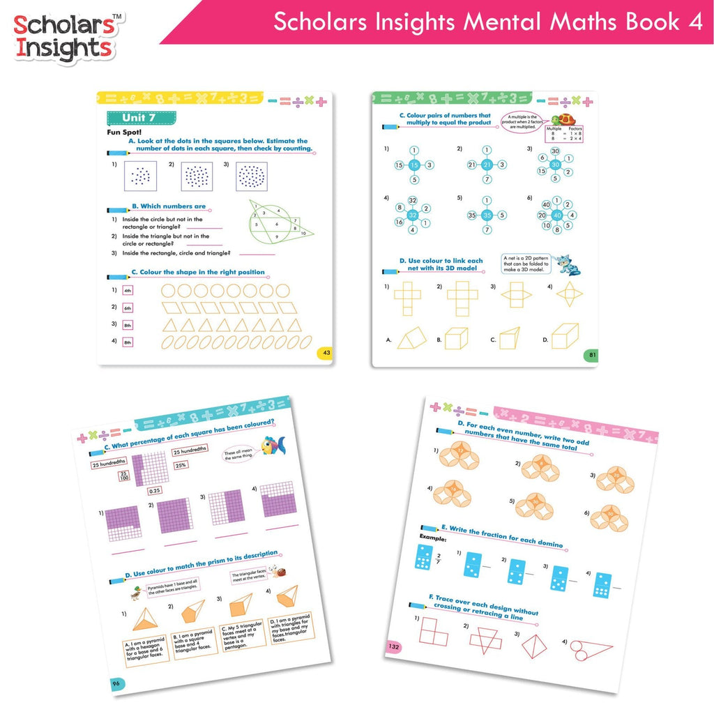 Scholars Insight Combo Set of Mathematics Workbooks For Grade 4| Set of 3| Problem Solving Book for Kids - Distacart