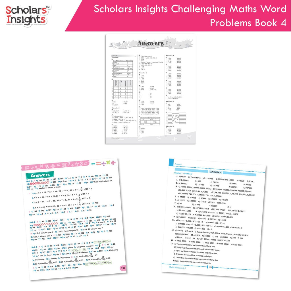 Scholars Insight Combo Set of Mathematics Workbooks For Grade 4| Set of 3| Problem Solving Book for Kids - Distacart
