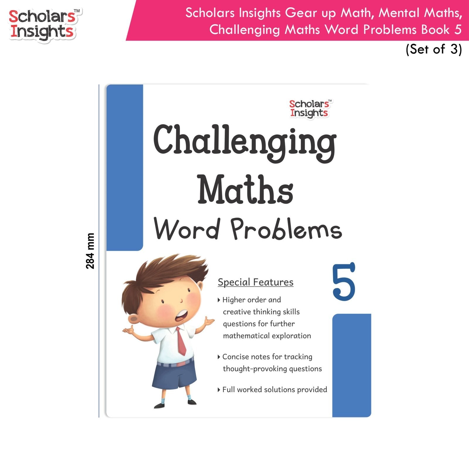 Scholars Insight Combo Set of Mathematics Workbooks For Grade 5| Set of 3| Problem Solving Book for Kids - Distacart