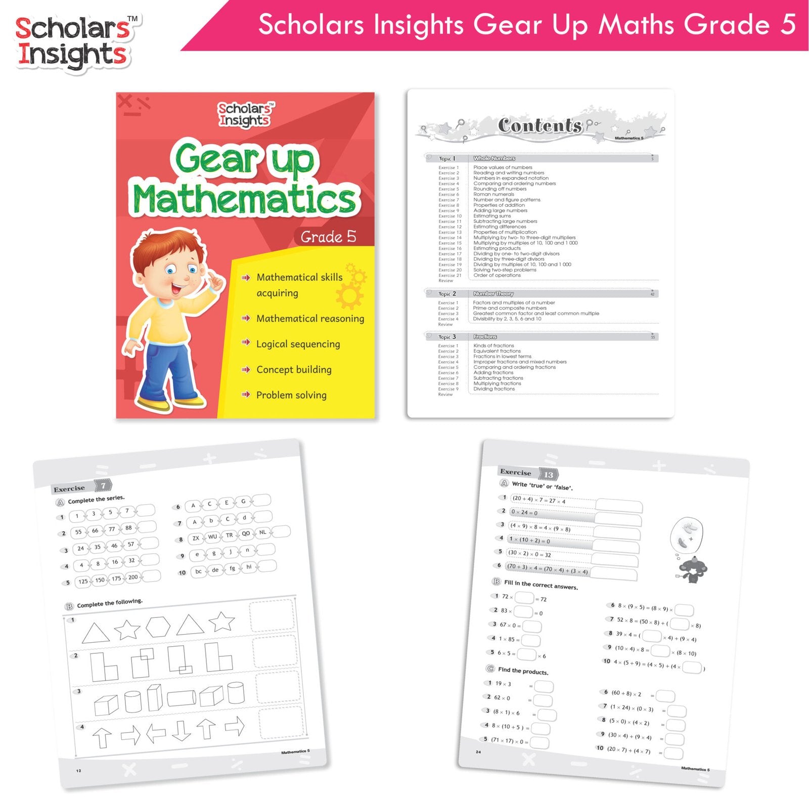 Scholars Insight Combo Set of Mathematics Workbooks For Grade 5| Set of 3| Problem Solving Book for Kids - Distacart