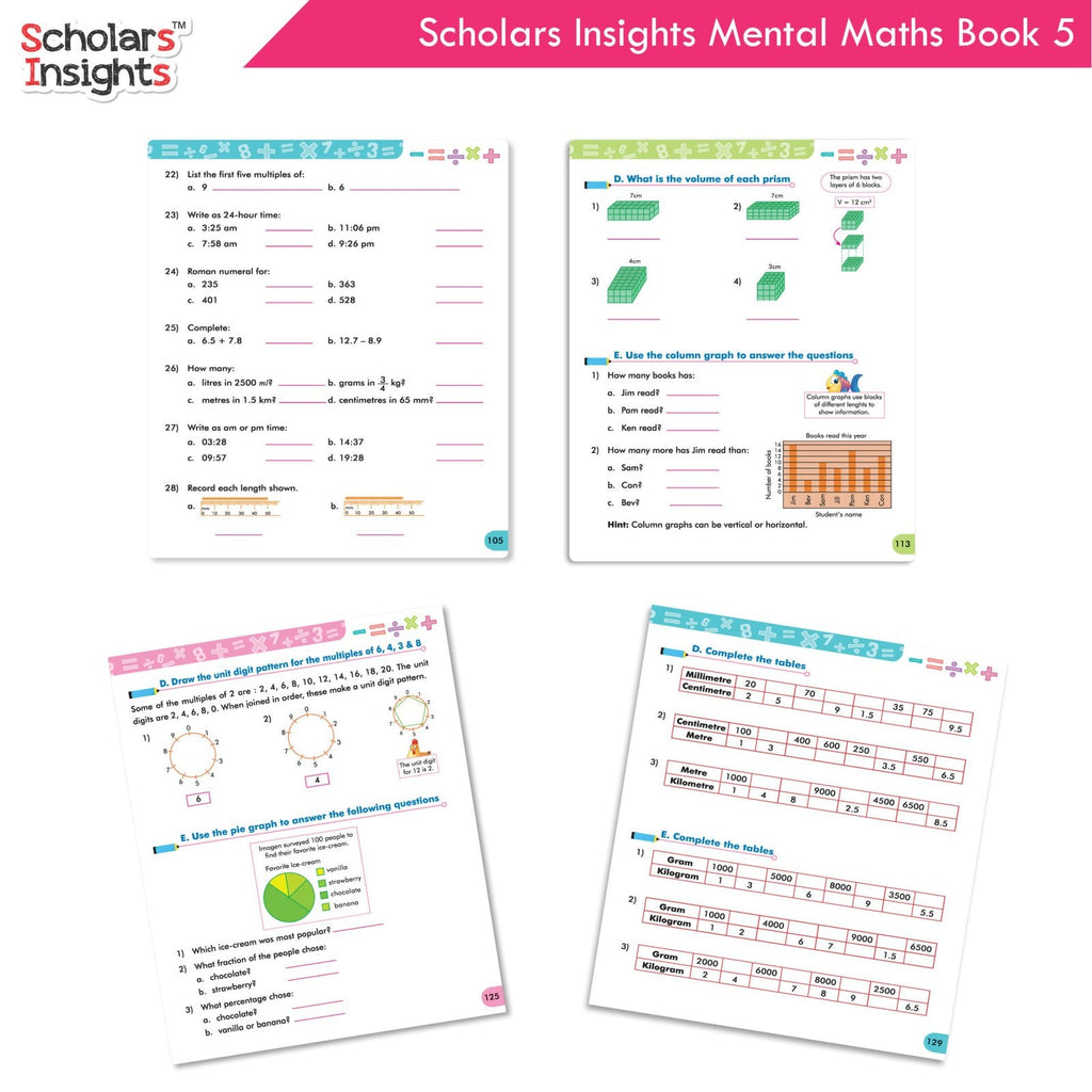 Scholars Insight Combo Set of Mathematics Workbooks For Grade 5| Set of 3| Problem Solving Book for Kids - Distacart