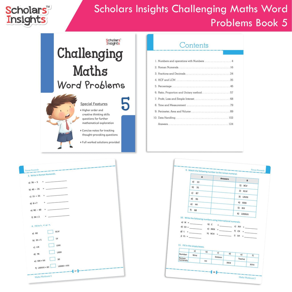 Scholars Insight Combo Set of Mathematics Workbooks For Grade 5| Set of 3| Problem Solving Book for Kids - Distacart