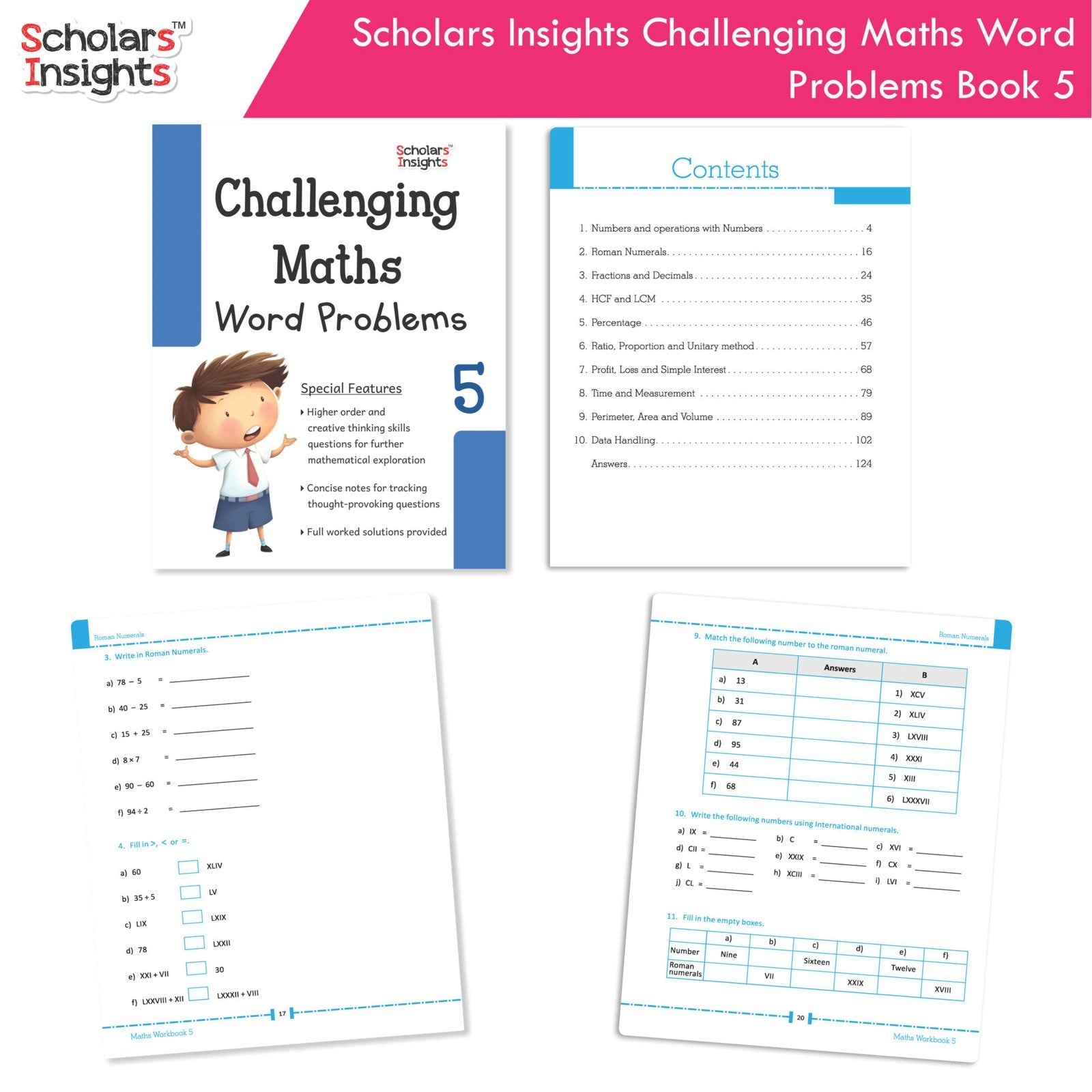 Scholars Insight Combo Set of Mathematics Workbooks For Grade 5| Set of 3| Problem Solving Book for Kids - Distacart