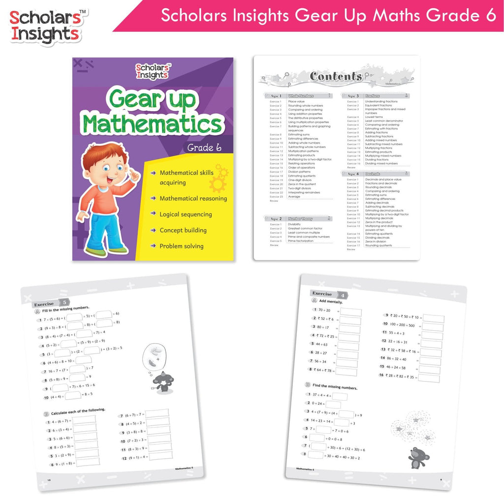 Scholars Insight Combo Set of Mathematics Workbooks For Grade 6| Set of 3| Problem Solving Book for Kids - Distacart