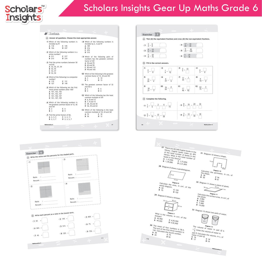 Scholars Insight Combo Set of Mathematics Workbooks For Grade 6| Set of 3| Problem Solving Book for Kids - Distacart