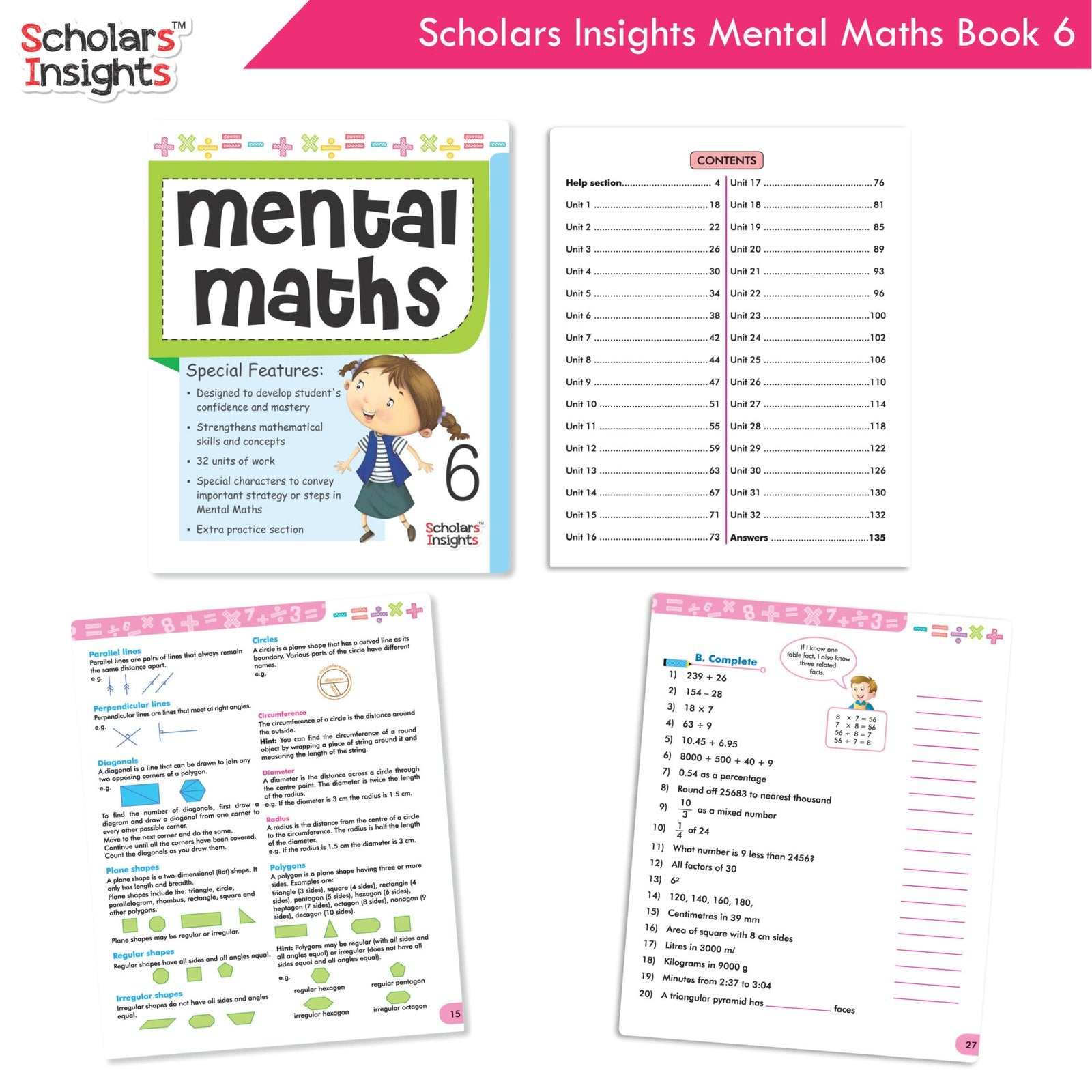 Scholars Insight Combo Set of Mathematics Workbooks For Grade 6| Set of 3| Problem Solving Book for Kids - Distacart