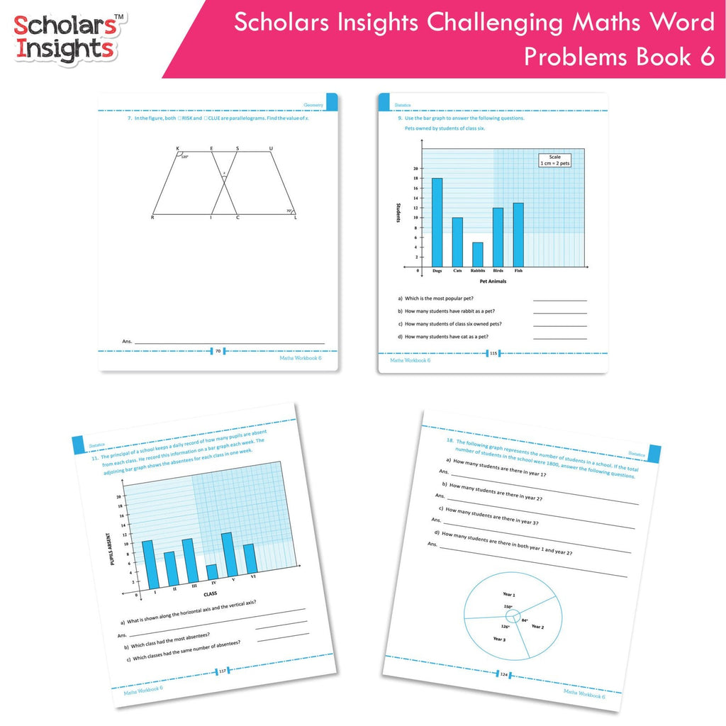 Scholars Insight Combo Set of Mathematics Workbooks For Grade 6| Set of 3| Problem Solving Book for Kids - Distacart