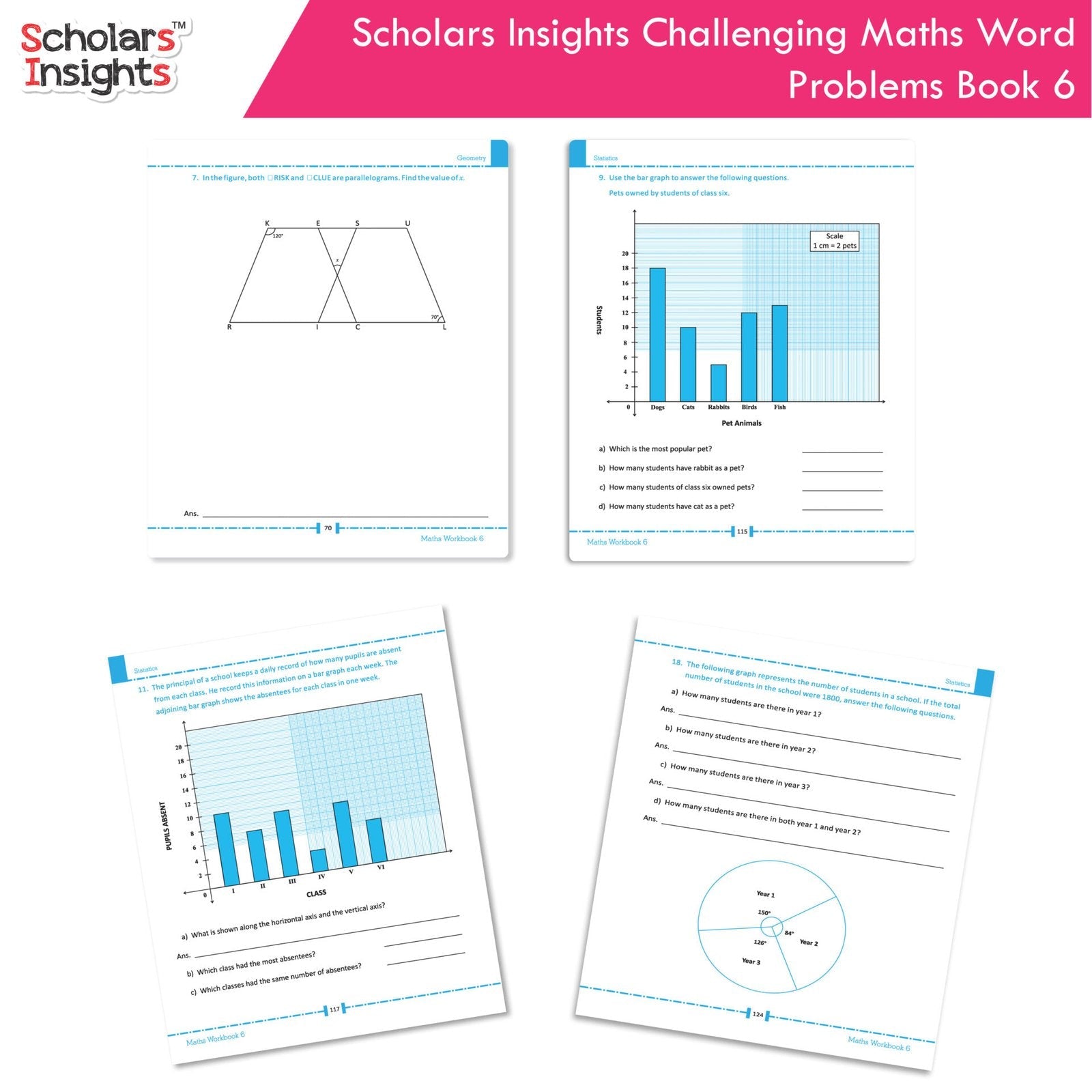 Scholars Insight Combo Set of Mathematics Workbooks For Grade 6| Set of 3| Problem Solving Book for Kids - Distacart