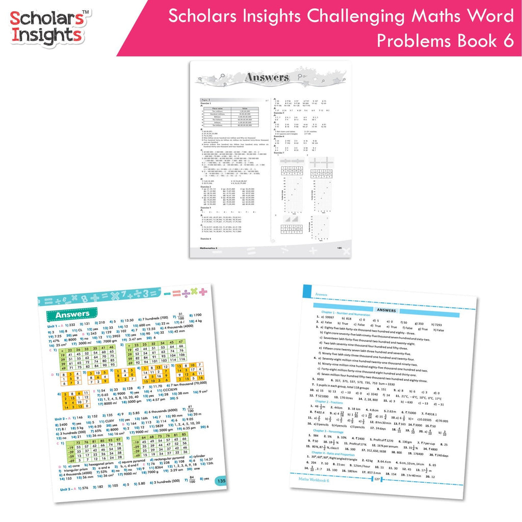 Scholars Insight Combo Set of Mathematics Workbooks For Grade 6| Set of 3| Problem Solving Book for Kids - Distacart