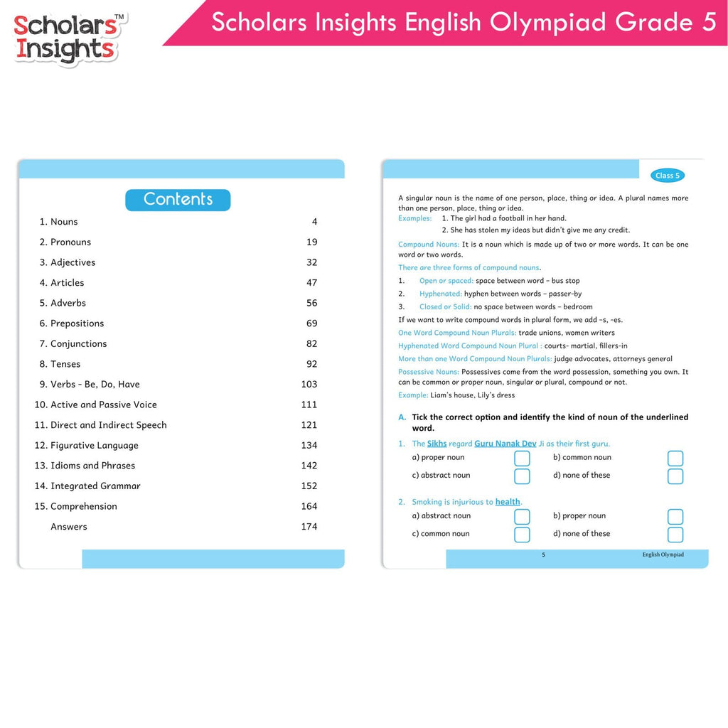 Scholars Insights Olympiad English, Maths and Science Workbooks Grade 5| Set of 3| Ages 10 - 12 Year - Distacart