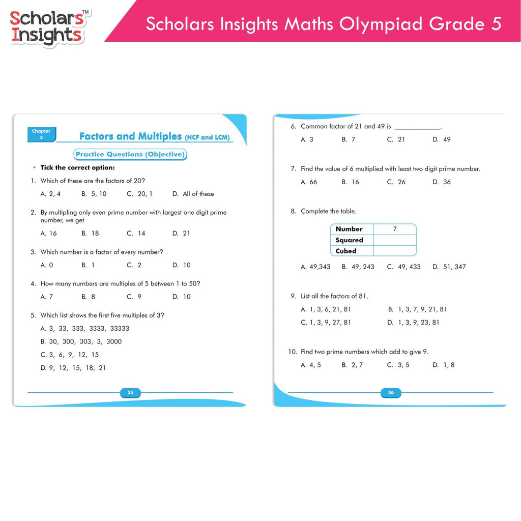 Scholars Insights Olympiad English, Maths and Science Workbooks Grade 5| Set of 3| Ages 10 - 12 Year - Distacart