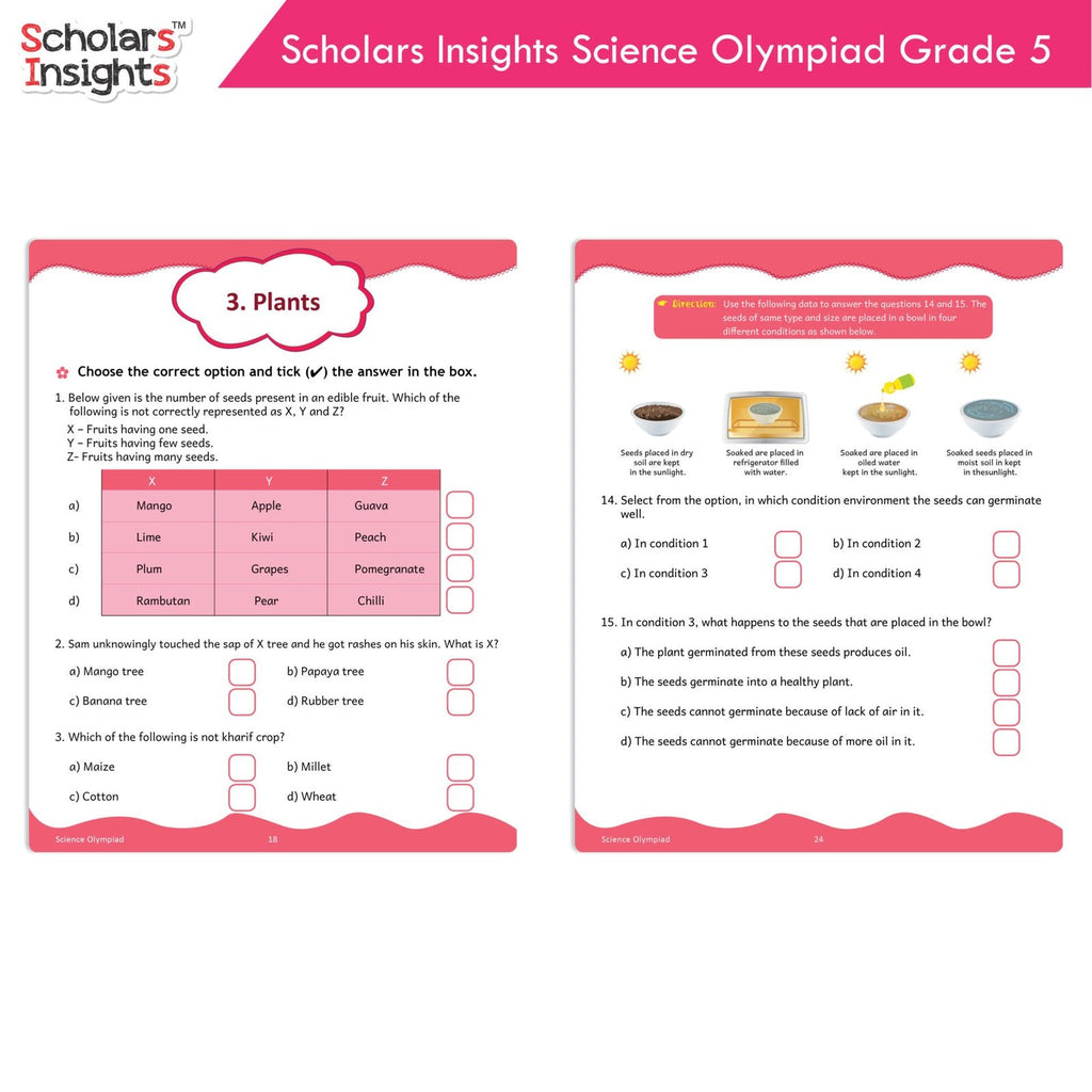 Scholars Insights Olympiad English, Maths and Science Workbooks Grade 5| Set of 3| Ages 10 - 12 Year - Distacart
