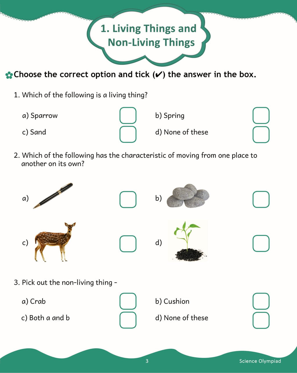 Scholars Insights Science Olympiad Grade 1| Science Practical Questions in MCQ format, QMR Sheet, Self Evaluation Sheet, Test Paper|Ages 6-7 Years - Distacart