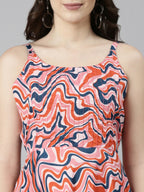 Souchii Multicolour Abstract Print Fit & Flare Midi Dress