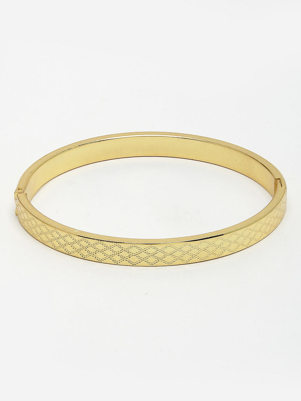 NVR Men's Gold-Plated Stainless Steel Kada Bracelet - Distacart