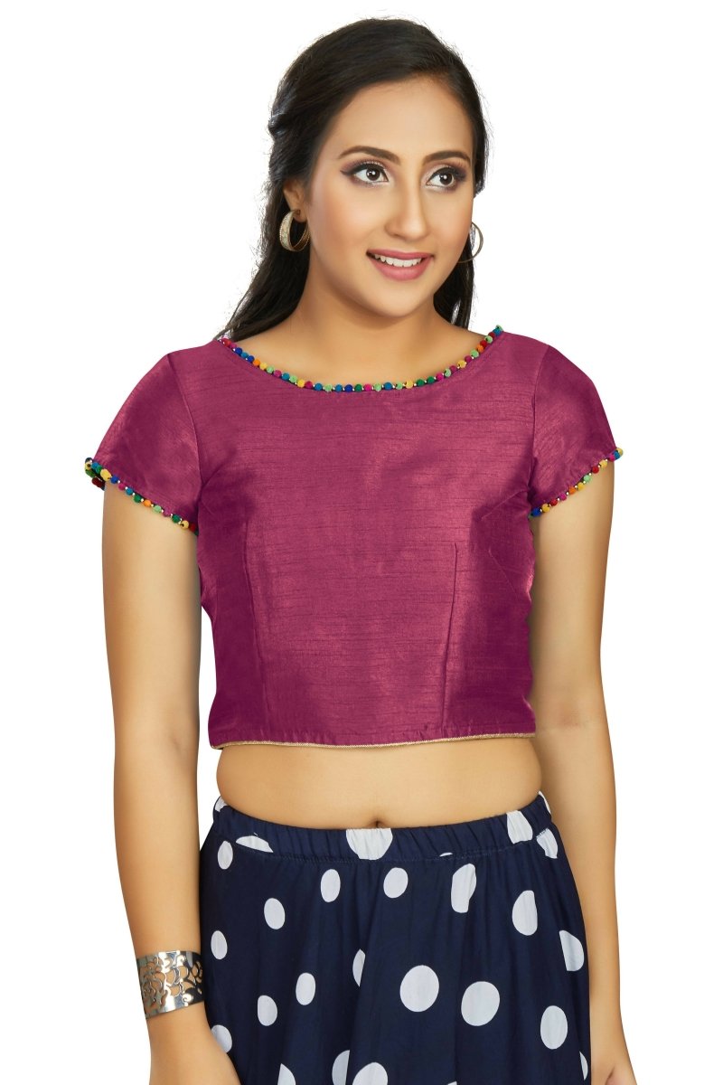 Aastha Fashion Women's Wine Art Silk Designer Party Wear Readymade Blouse