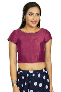 Aastha Fashion Women's Wine Art Silk Designer Party Wear Readymade Blouse