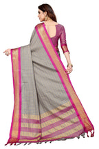 Vamika Weaving Beautiful Grey Cotton Silk Saree - Distacart