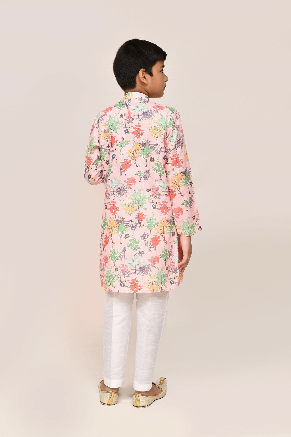 Joban Fashion Cotton Peach Kurta With Straight Fit Pant