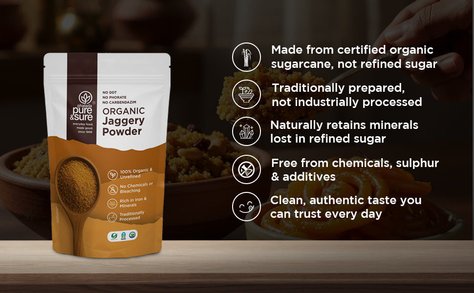 Pure & Sure Organic Jaggery Powder - Distacart