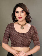 Vedant Vastram Litchi Silk Banarasi Silk Saree - Black - Distacart