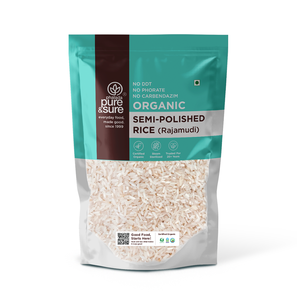 Pure & Sure Organic Semi Polished Rice(Rajmudi Rice) - Distacart