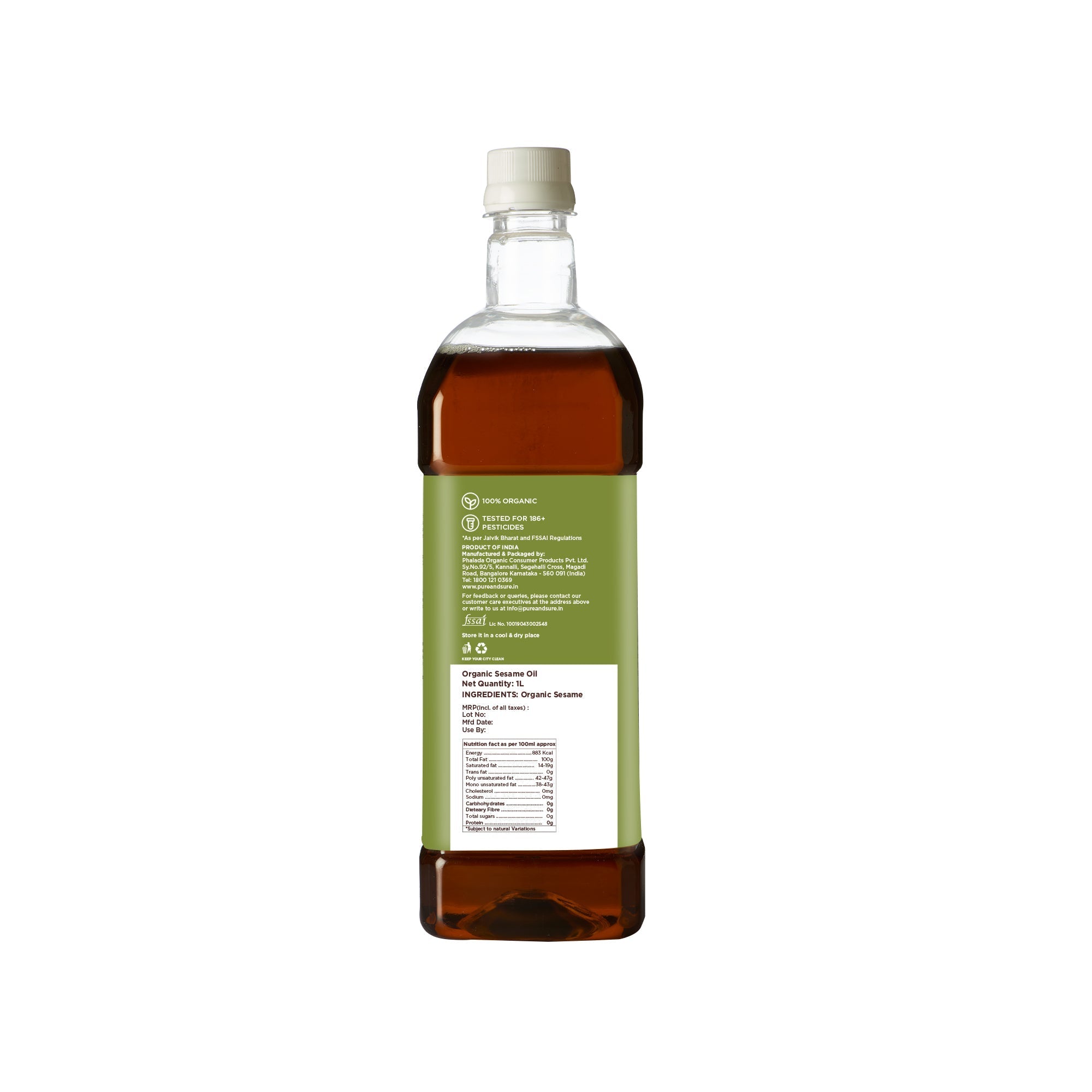 Pure & Sure Organic Sesame Oil - Distacart