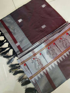 DEIANA'S Beautiful Designer Golden zari Soft Lichi Silk Saree - Wine