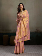 Shree Shyam Fashion Light Pink Tissue Silk Saree - Distacart