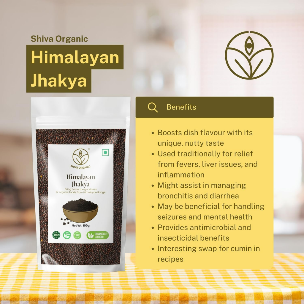 Shiva Organic Himalayan jakhiya seeds pahadi (Wild Mustard) Black Jakhya Seeds
