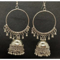 Party Wear Silver Ring Tassel Jhumka Earrings