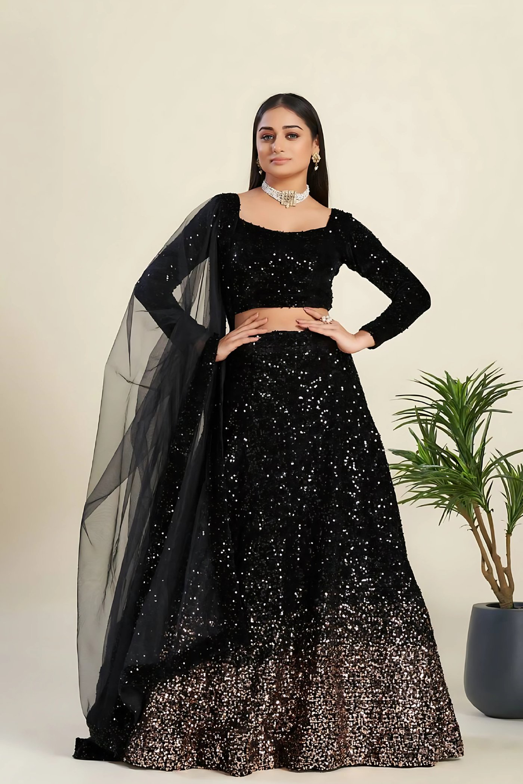 Lehenga Mart Designer Wedding Lehenga Choli For Women - Black