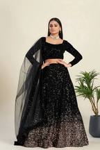 Lehenga Mart Designer Wedding Lehenga Choli For Women - Black