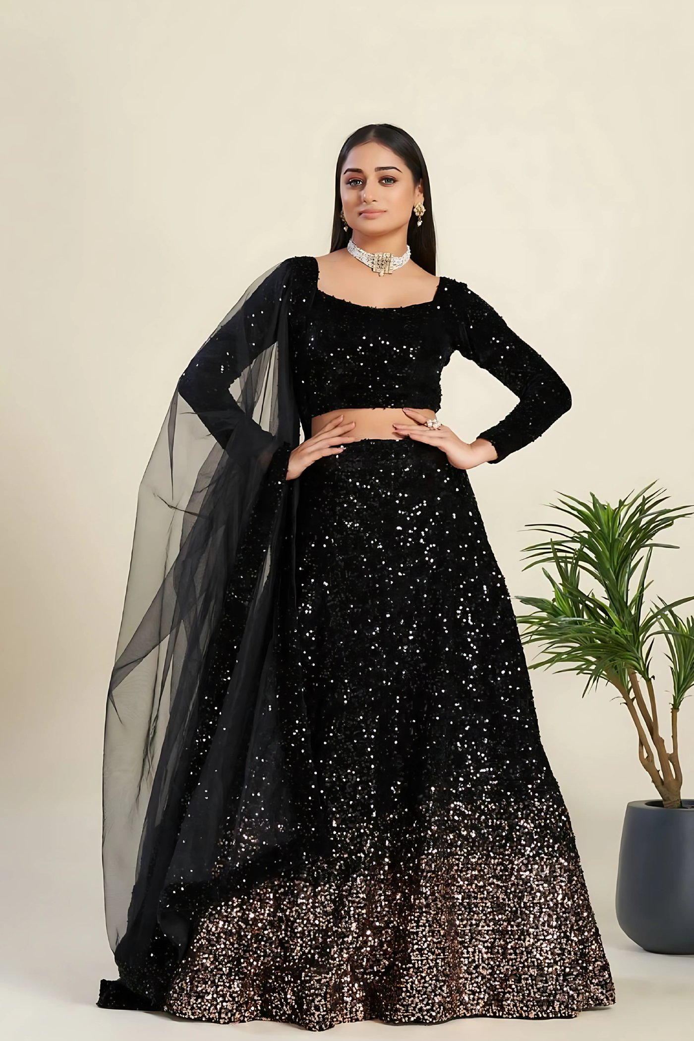 Lehenga Mart Designer Wedding Lehenga Choli For Women - Black