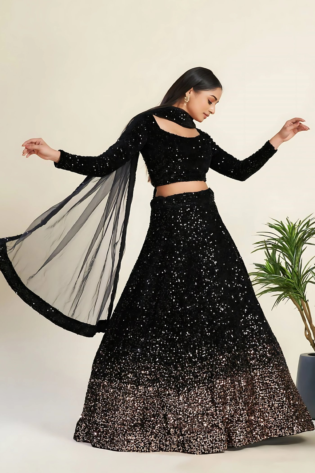 Lehenga Mart Designer Wedding Lehenga Choli For Women - Black