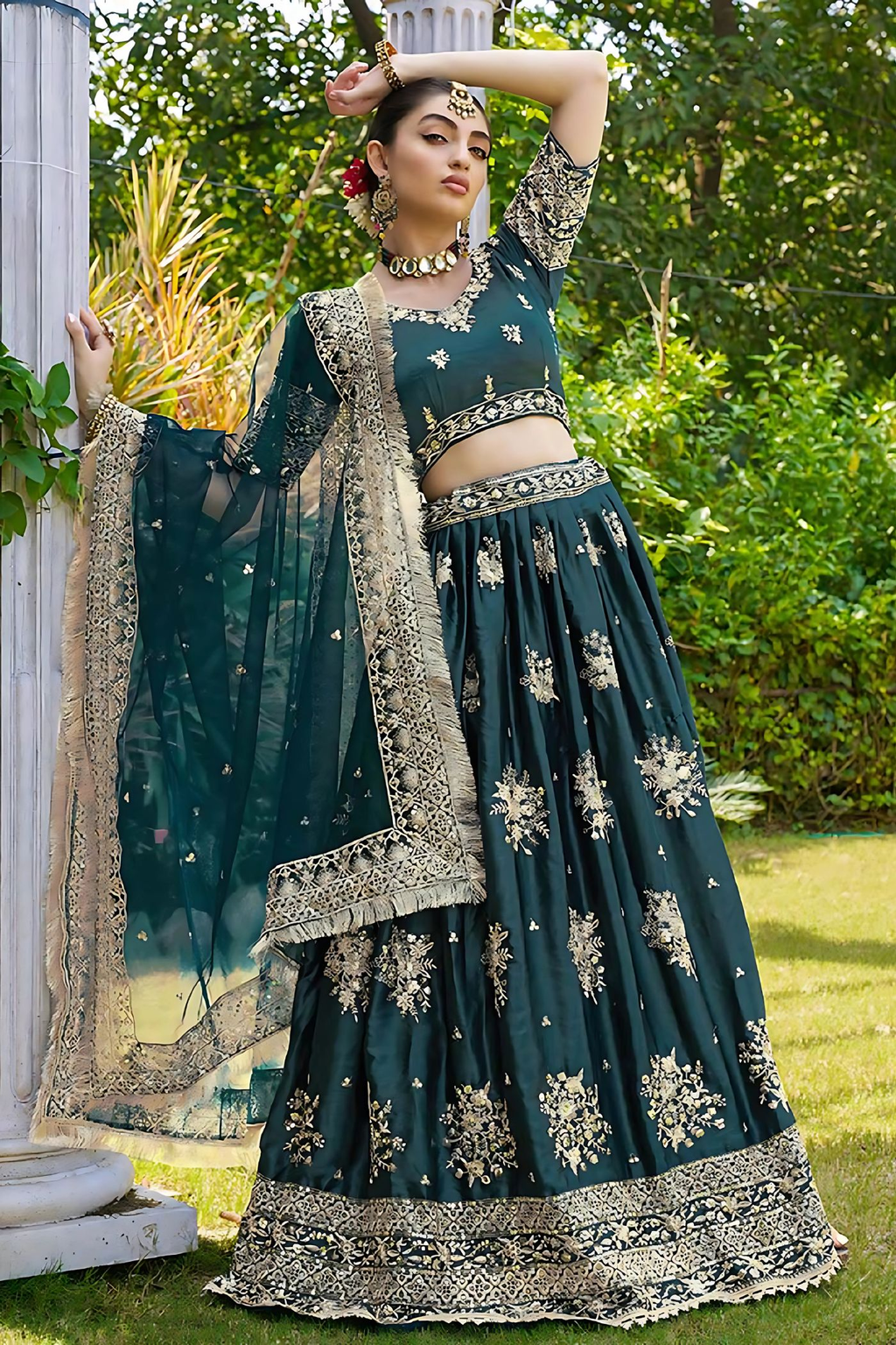 Lehenga Mart Designer Wedding Lehenga Choli For Women - Green