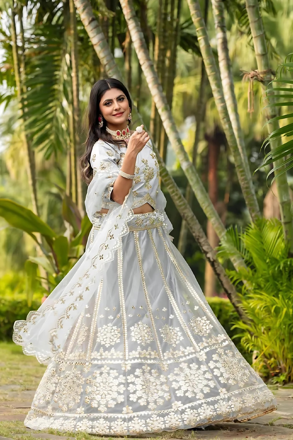 Lehenga Mart Designer Wedding Lehenga Choli For Women - Grey