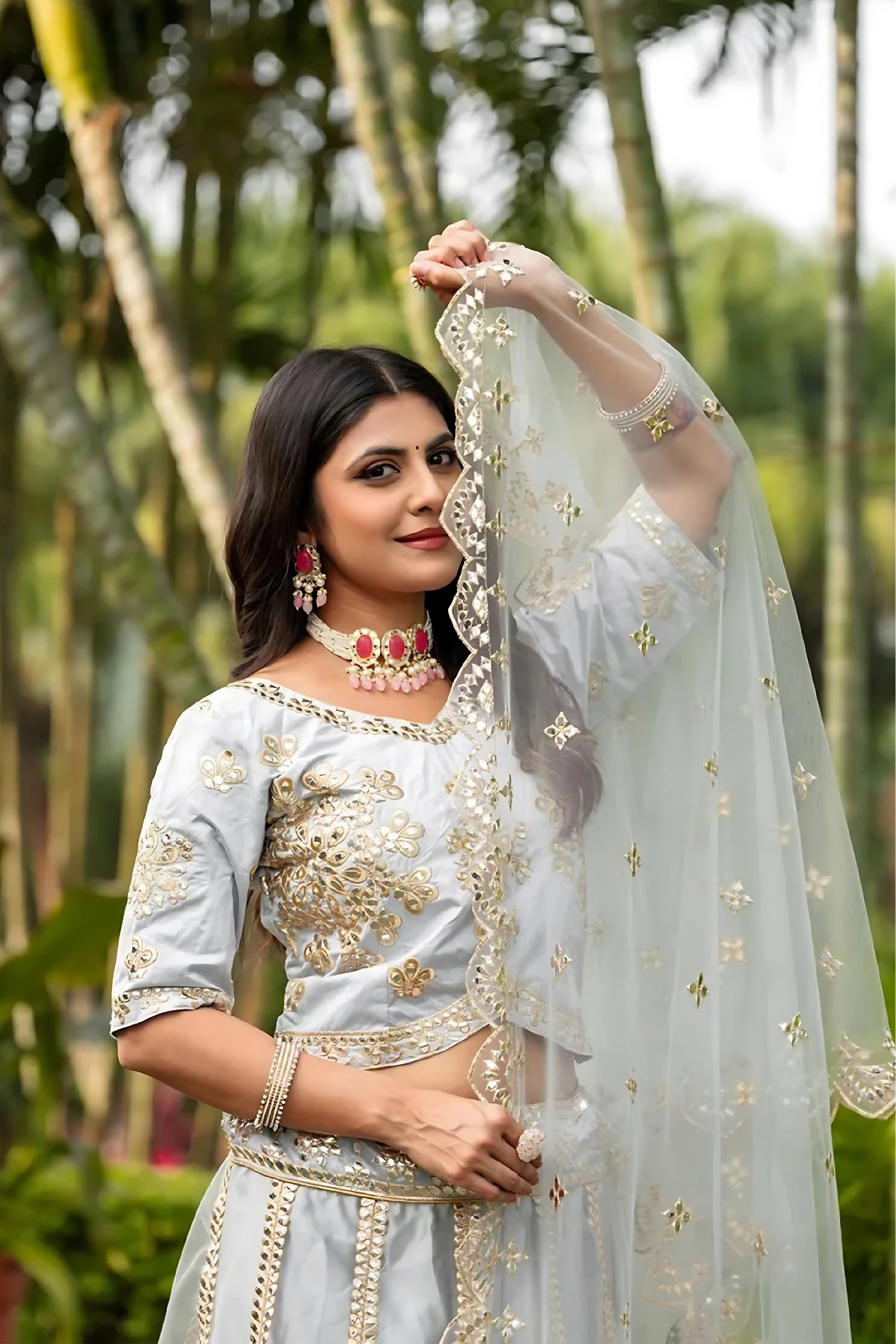 Lehenga Mart Designer Wedding Lehenga Choli For Women - Grey