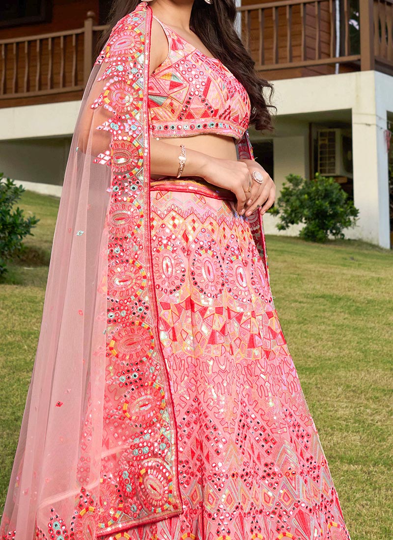 Lehenga Mart Designer Wedding Lehenga Choli For Women - Pink
