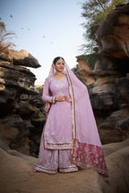 Lehenga Mart Designer Faux Georgette Ready to wear Sharara Suit for Eid - Distacart