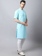 Even Apparels Black Pure Cotton Kurta With Band Collar - Distacart