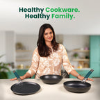 The Indus Valley 100% Pure Iron Cookware Set: Tawa+ Fry Pan+ Wok, Toxin-free Sheet Iron, Pre-seasoned, Induction & Gas, Kitchen Set for Home, Kadai