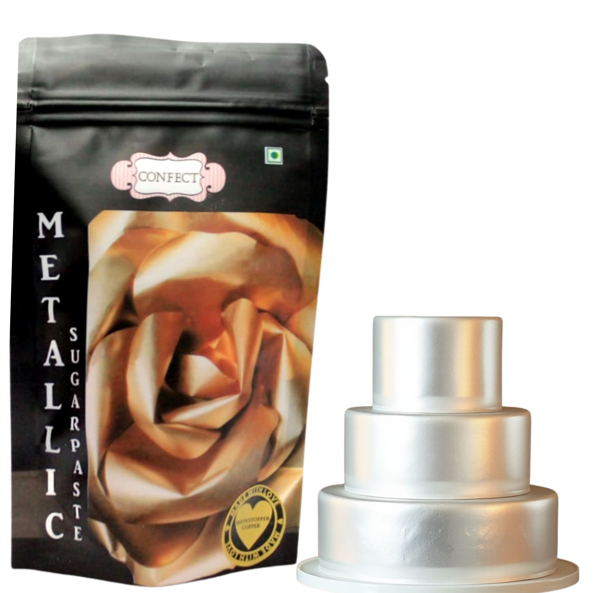 confect shimmering silver sugar paste br b 250 gms b